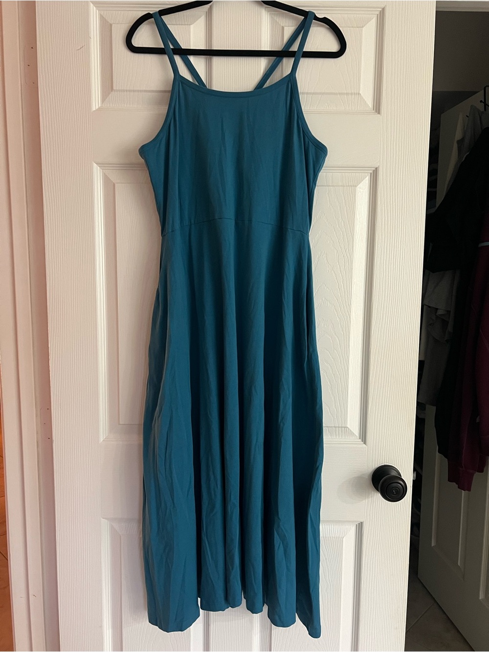 ‼️EUC: Pact Organic Fit & Flare Teal Blue Midi Dress - XL